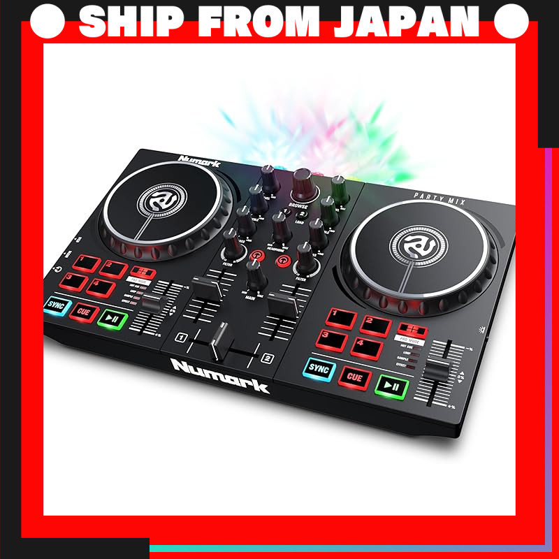 Numark Party Mix II DJ Controller - Máy Mix DJ Cho Người Mới, LED, Audio Interface, Serato DJ Lite