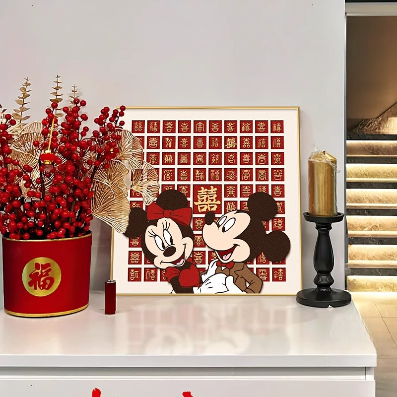 2025 Sản Phẩm Mới Tân Gia Đám Cưới Lối Vào Mickey Tranh Trang Trí Đầu Giường Tranh Trăm Xitu Mới Nhà