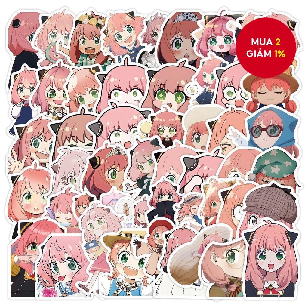 Bộ 50 Anime SPY × FAMILY Anya Forge Bond Forge Series Graffiti Dán Thích Hợp Cho Laptop Mũ Bảo Hiểm 