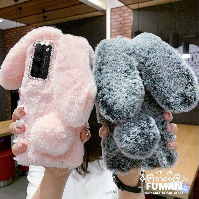 Tương Thích Cho Samsung Galaxy A17 A07 A06 F06 M06 M16 F16 A16 A06 Sang Trọng Tai Thỏ Dễ Thương Lông