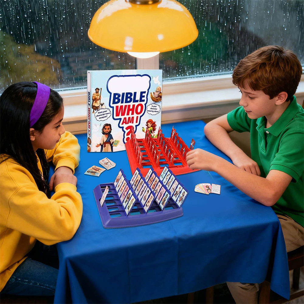 Guess Bible Who I Am Board Games, 24 Characters With Life Story & Verse Cards Kids