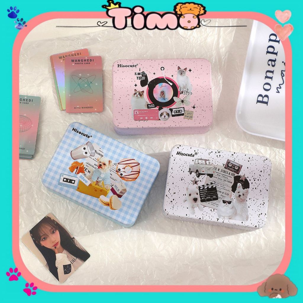Hộp Thiếc Đựng Card/Sleeves/Toploader Đồ Mini Hoạt Hình Thú Cưng Cute Timo DDT50