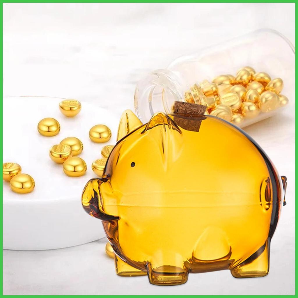 Clear Coin Bank Glass Small Gold Bean Bank Hộp đựng đậu vàng trang trí cho bàn trưng bày Hình dạng l