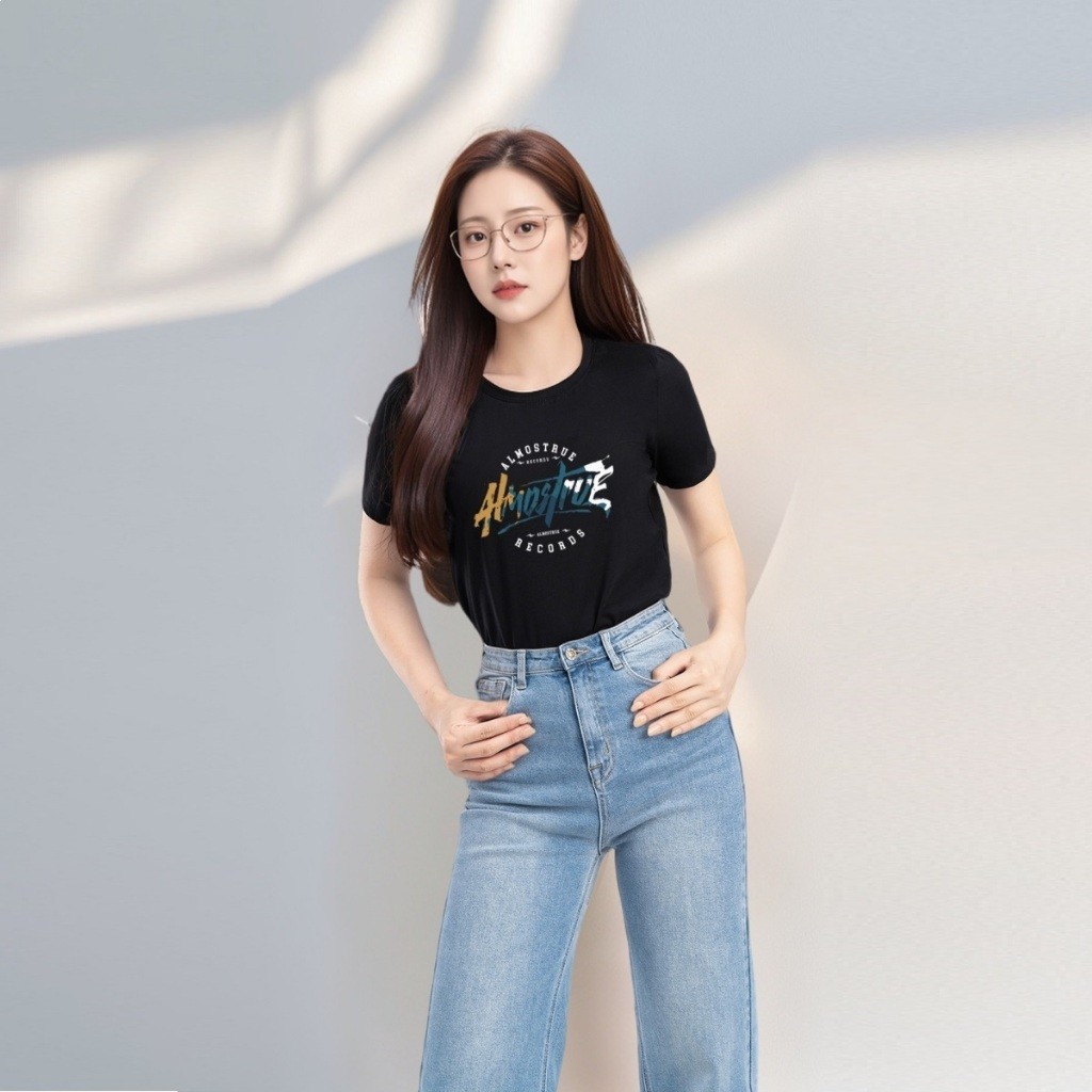 Áo thun nữ form vừa in chữ  - Áo phông nữ LOZA- VT7468