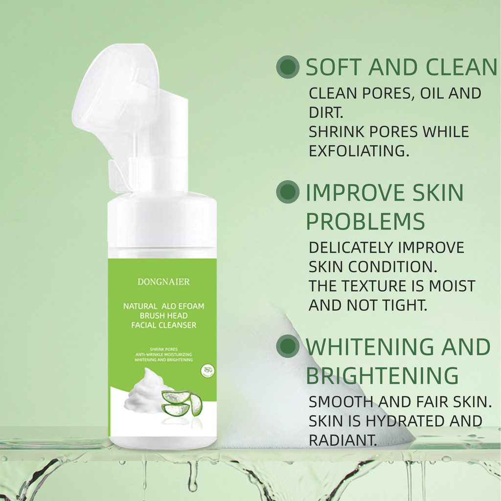 Dongnaie Aloe Vera Foam Brush Head Facial Cleanser Foam Brush Head Facial Cleanser Oil Control Remov