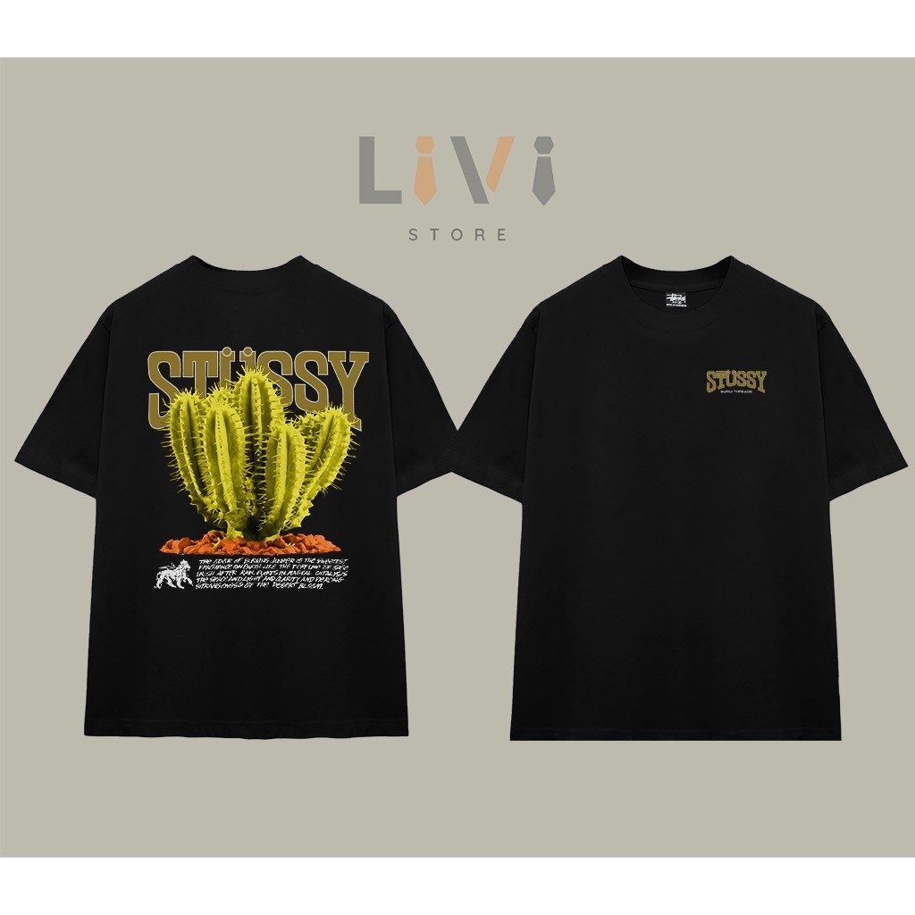 Áo Thun Stussy Desert Bloom Cotton Cao Cấp Form Rộng - LiVi Store