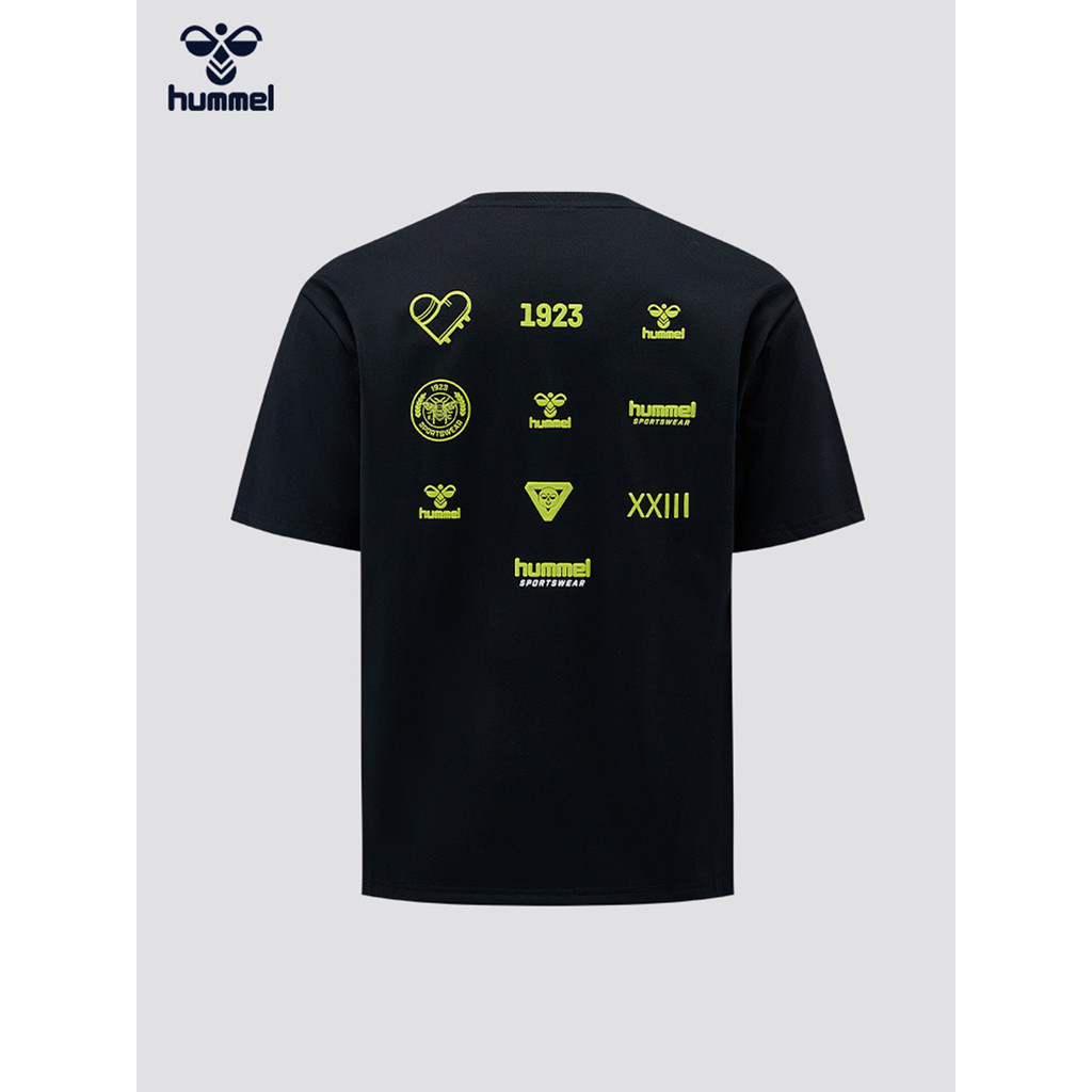 Áo thun nam nữ HUMMEL chất lượng cao, 100% cotton thoáng khí cổ tròn