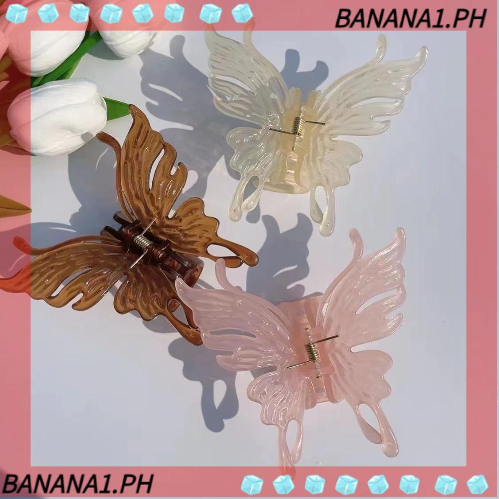 BANANA Kẹp Cá Mập, Kẹp Cua Phụ Kiện Tóc Kẹp Tóc Bướm, Dụng Cụ Tạo Kiểu Bướm Scrunchies Nữ