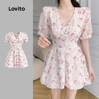  Áo liền quần Lovito nhuộm màu loang boho có khóa kéo cho nữ L128ED214 