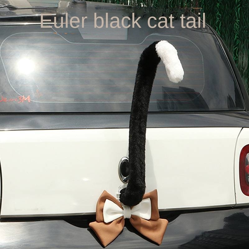 Car Tail Pendant Trunk Tail Ornaments Doll Cute Cartoon Euler Black Cat Decoration Doll Car Exterior