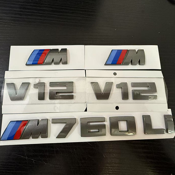 Thích hợp cho BMW Grey M760Li Logo ô tô BMW M760Li V12 Logo ô tô Word Logo bên Logo