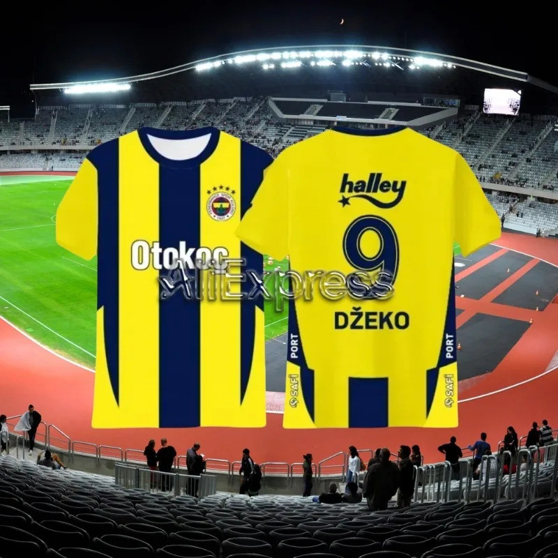 2025 Mới 25-26 Fenerbahce Team Murinio Dzeko Áo thun in hình bóng đá