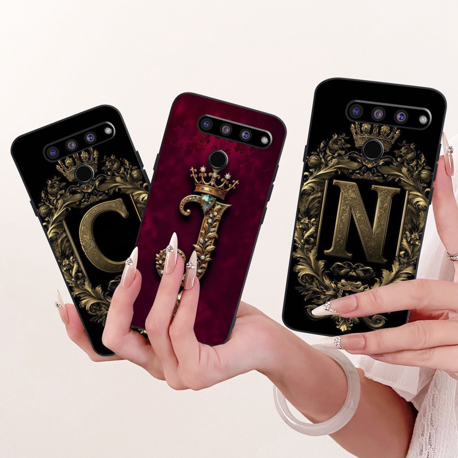 Dành Cho LG V50 ThinQ 5G Ốp Lưng LM-V500EM Sang Trọng Chữ Cái Ban Đầu Silicon Mềm Ốp Lưng Cho LG V50