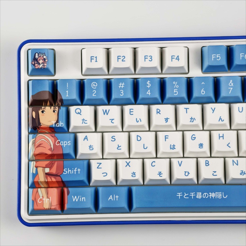 Spirited Away Keycaps Cherry Profile PBT 120 Phím Wooting Aula F75 Cơ Anime Keycap Nhuộm Thăng Hoa O