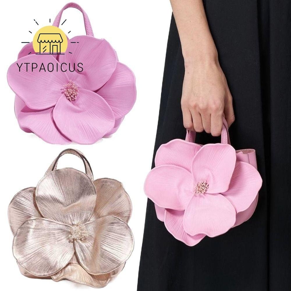 YURUYI Floral Bucket Bag, French Style Chinese Bucket Purse, Creative Drawstring Mini Tote Bag for W