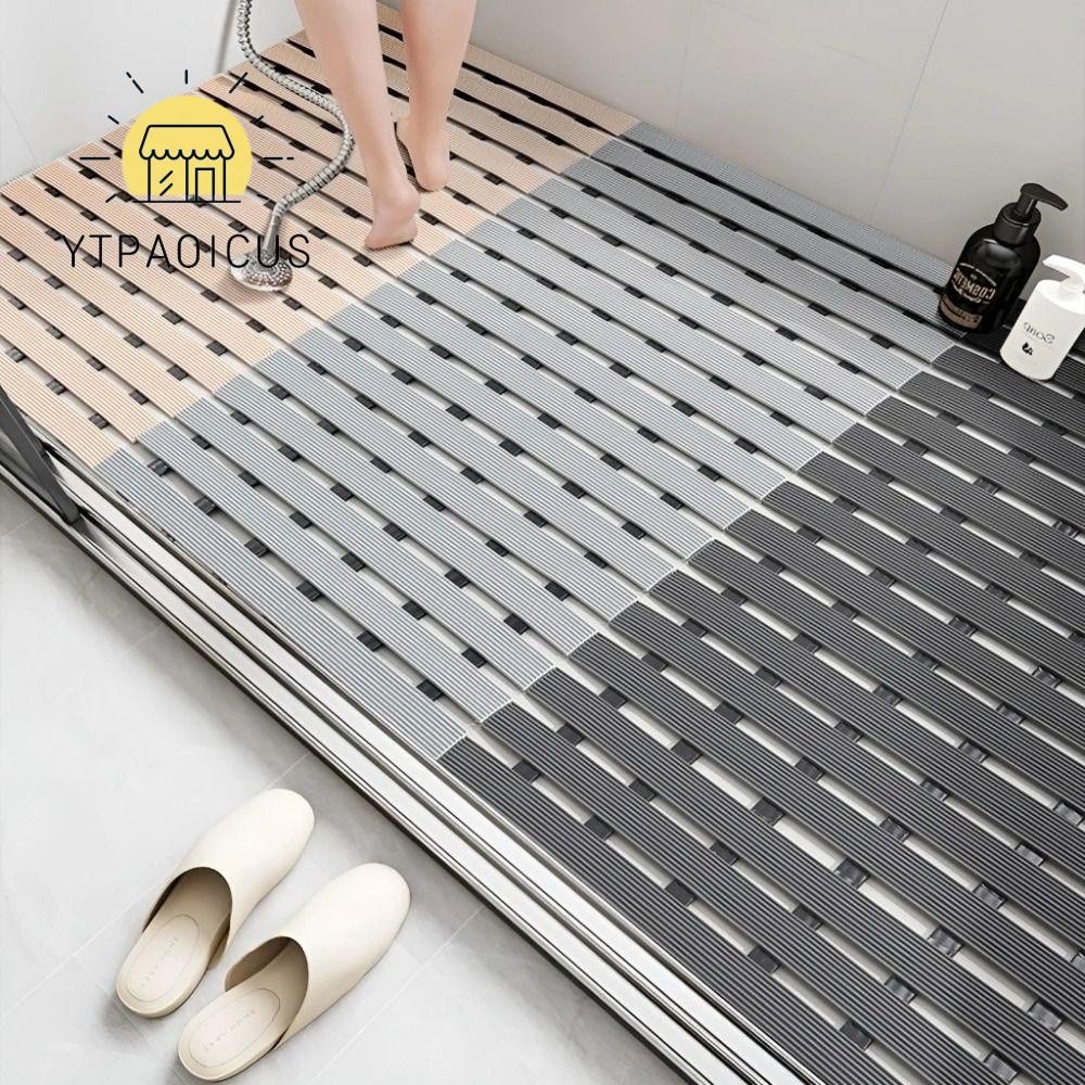 YURUYI Non-Slip Mat Rectangular Hollow Floor Mat Convenient PVC Anti-Slip Floor Mat Easy To Dry Bath