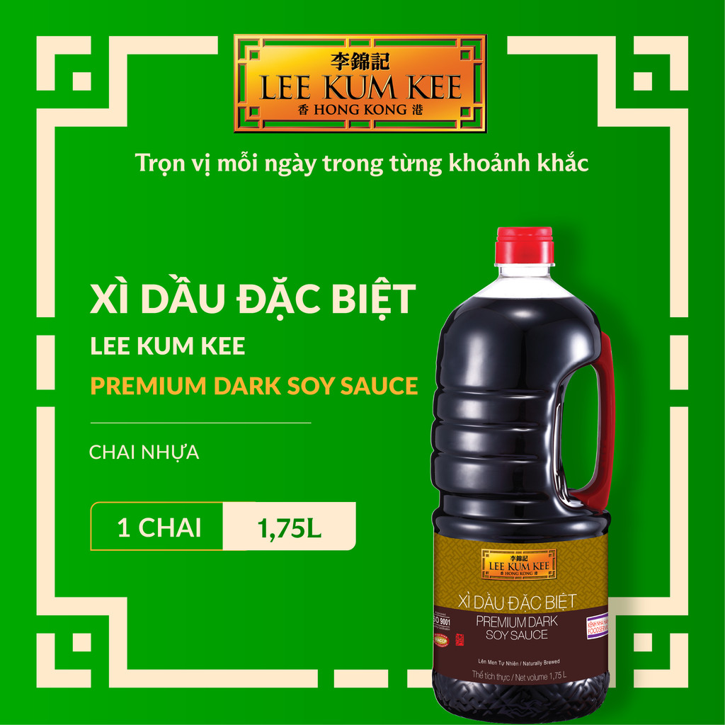 [Đơn 150K Tặng Gói Sốt] Xì dầu đặc biệt LEE KUM KEE Premium Dark Soy Sauce chai nhựa 1.75 lít