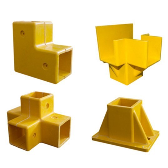 FRP Khuôn Áp Lực Đầu Nối Ống Vuông SMC50 Đế Ống Vuông FRP Đầu Nối Vuông Thép Thủy Tinh Kết Nối Nền T