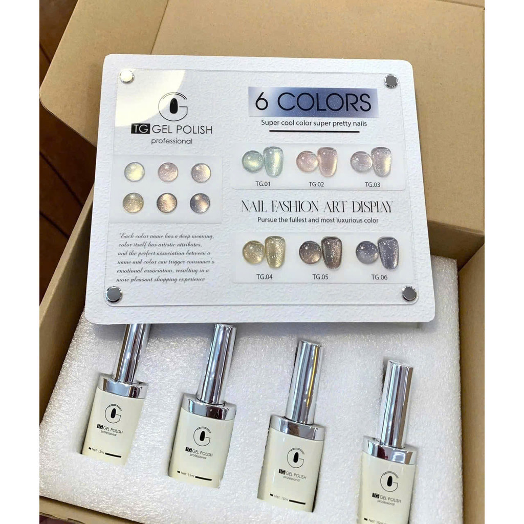 Set sơn mắt mèo ánh sao TG 6 màu siêu đẹp (Tặng Bảng Màu)// Hiền Anh Nails