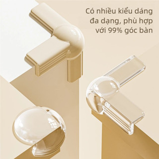 Set 4 Miếng Bịt Góc Bàn Silicon Trong Suốt An Toàn Cho Bé/Người Già, Bọc Cạnh Bàn Tránh Va Đập