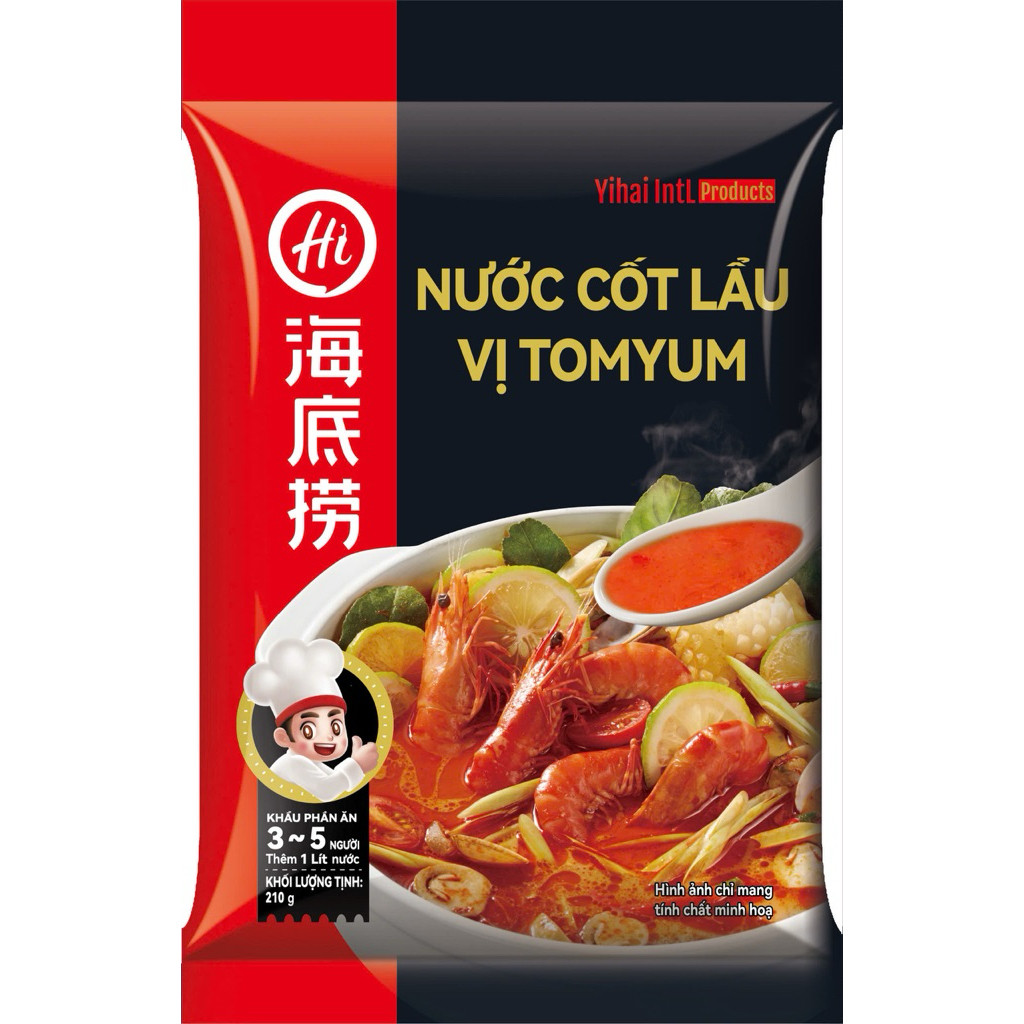Nước cốt lẩu Thái Tomyum Haidilao chua cay gói 210g