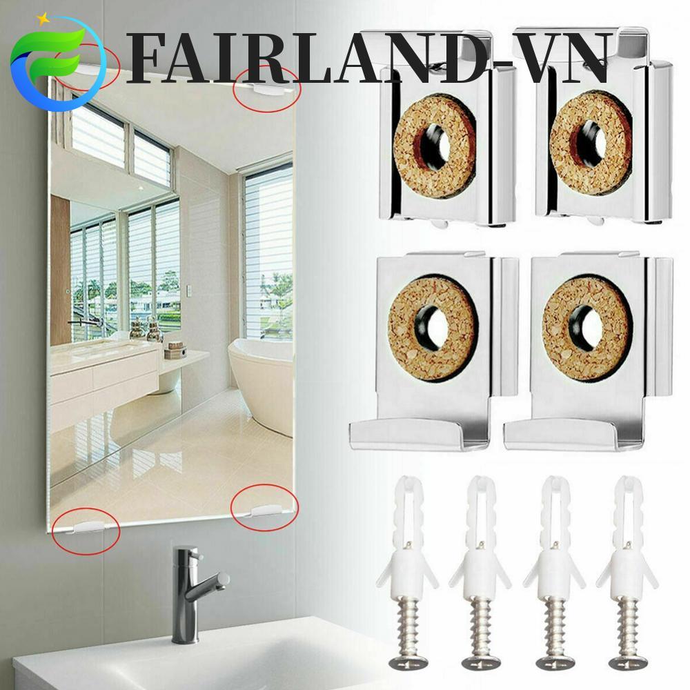 Practical Wall Mounting Kit for Frameless Mirrors Chrome Mirror Hangers