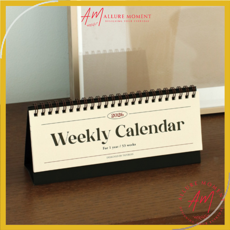 [Paperian] 2026 Remind Weekly Desk Calendar | Korean Weekly Date Planner 2026 | Desk Organizer Calen