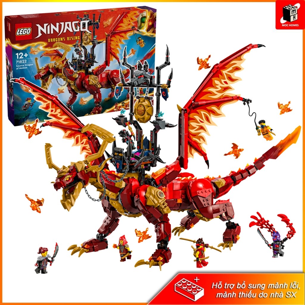 ( Giao ngẫu nhiên ) Mô hình đồ chơi Ninja go Dragon Rising Rồng cội nguồn Source Dragon of Motion - 