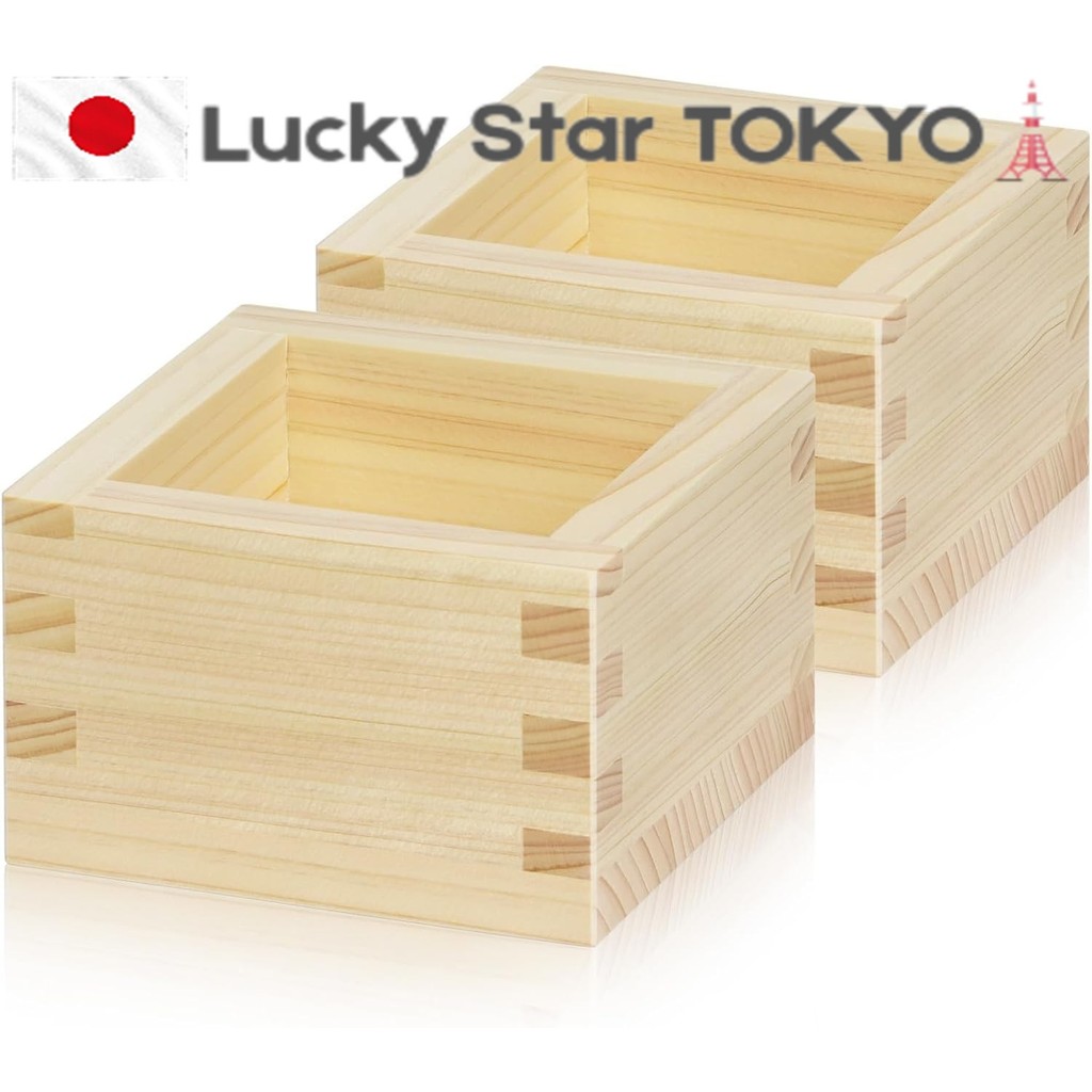 Set of 2 1-go (1 go) Japanese cypress measuring cups, crafted from Tono cypress, made in Japan using