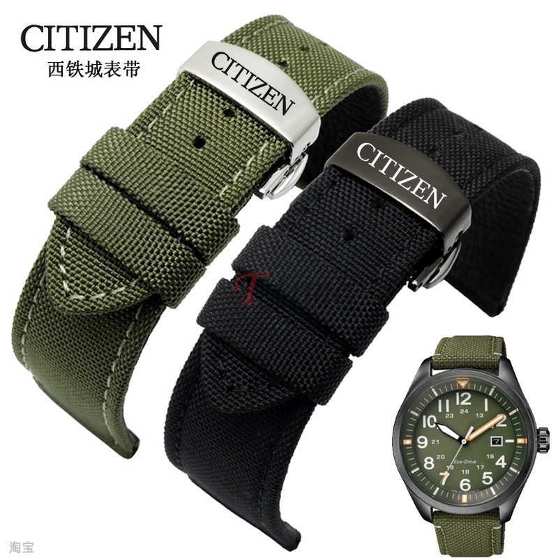 11/9✈(bolanxun) Dây đeo đồng hồ nylon vải 22mm Citizen bm8475 bm7140