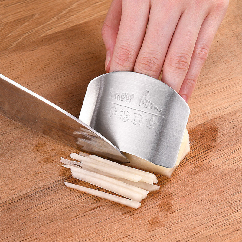 Hot Sale#Stainless Steel Finger Guard Vegetable Cutting Hand Protector Finger Sleeve Guard Kitchen M