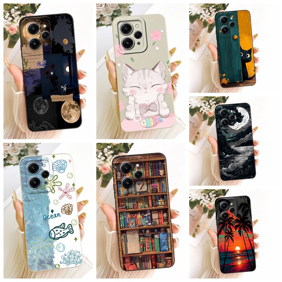 Ốp Cho Redmi 12 Vỏ Silicon Thời Trang Cao Cấp Hoa Kawaii Vỏ Điện Thoại Sơn Dễ Thương 23053RN02A 2305