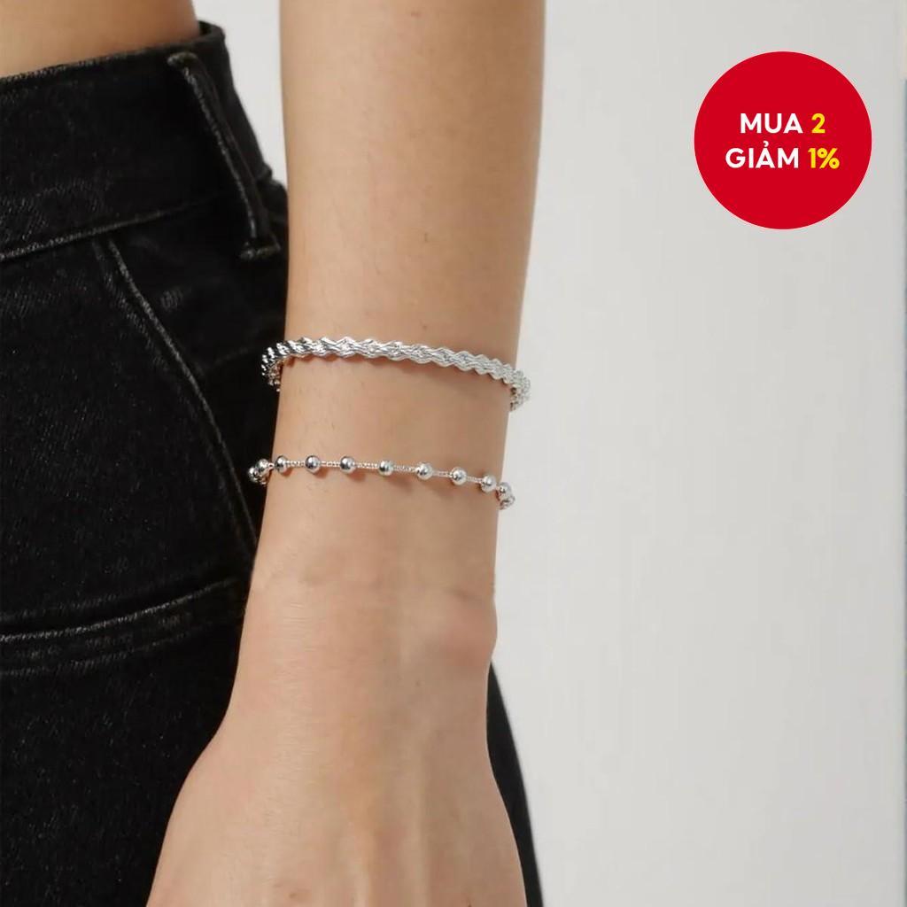Bộ vòng tay nữ mới - Dây Bahia & Chuỗi Venice mạ bạc 925, trang sức tối giản