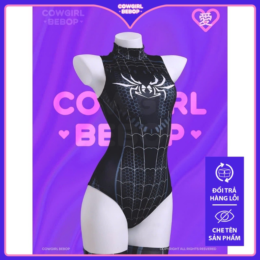 Set bodysuit Người Nhện Sexy bó sát gợi cảm - Đồ ngủ co dãn Cosplay quyến rũ - CowGirl BEBOP
