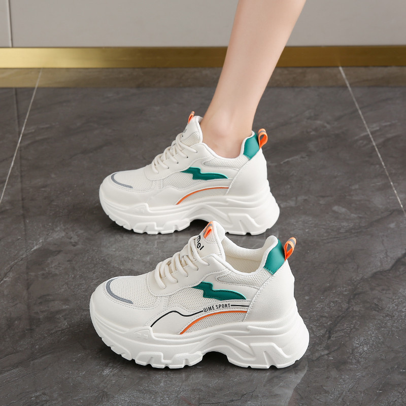 Women's Lace-Up Shoes Fashion Korean Style Double Mesh Hidden Wedge9901-2Women's Shoes