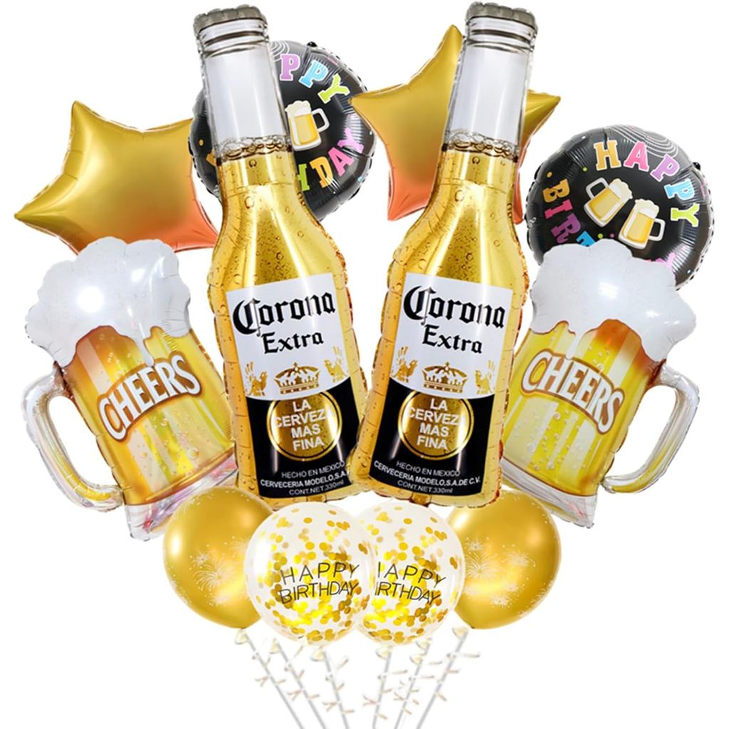 12 Chiếc Cốc Bia Corona Theo Chủ Đề Dự Tiệc, Nam Nữ Bé Trai Bé Gái Tiệc Sinh Nhật Bóng Trang Trí, Bi