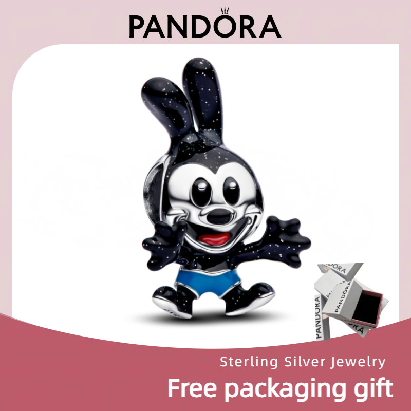 Mặt Dây Chuyền Bạc S925 Thiết Kế Oswald The Lucky Rabbit Disney, Quà Tặng Đặc Biệt