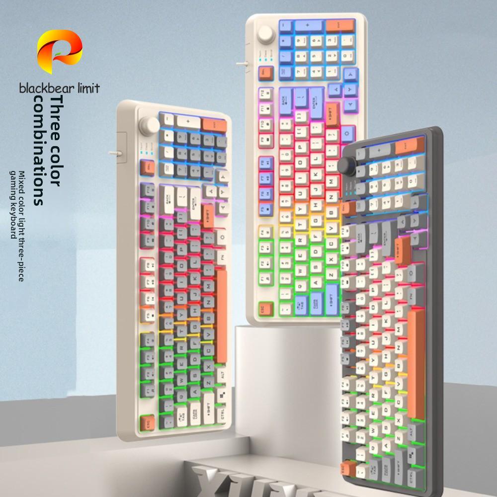 Bàn phím đèn RGB có dây BLACKBEAR LIMIT, Núm cơ học Độc lập 94 phím Bàn phím RGB, Âm lượng có thể đi