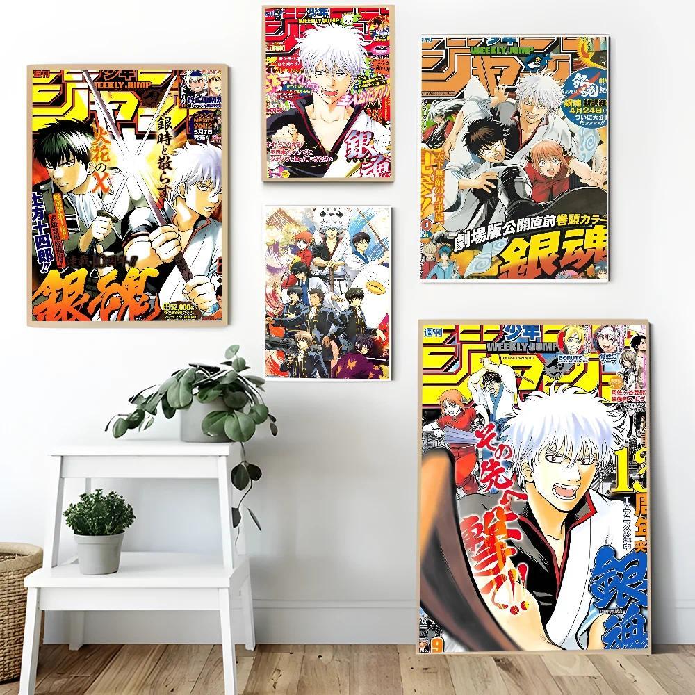 Anime Nhật Bản Gintama Giấy Trắng Poster Giấy Chống Thấm Nước Miếng Dán Cho Quán Cà Phê Thanh Áp Phí