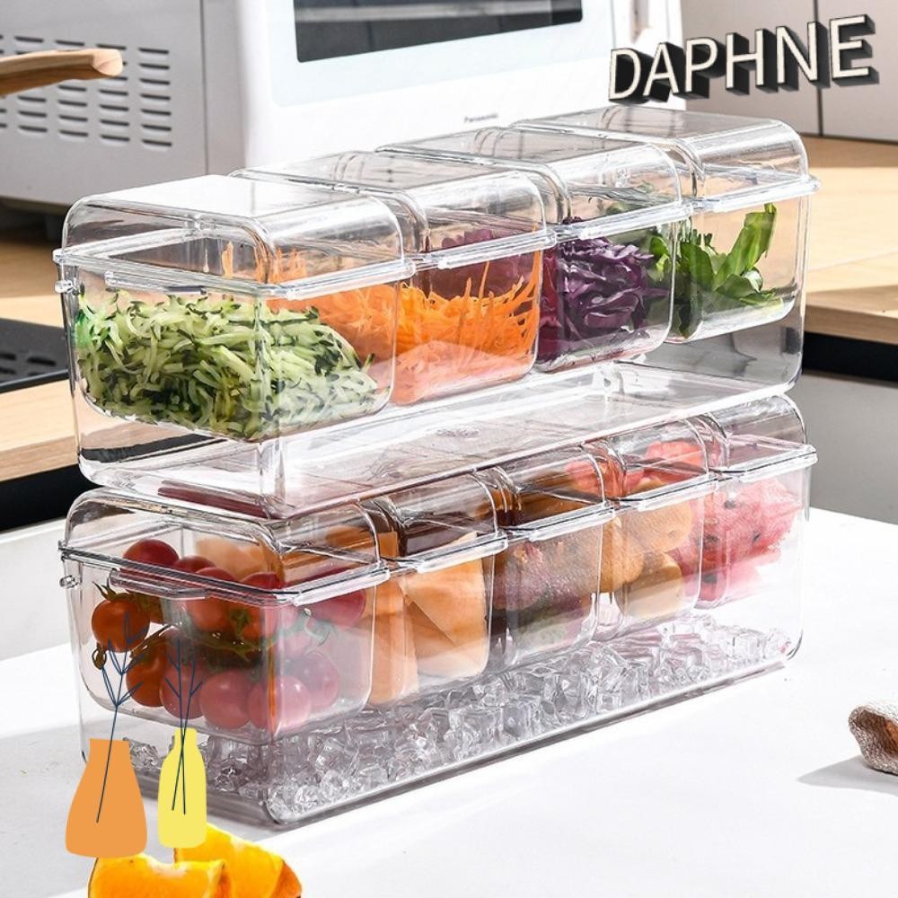 Daphs Fresh Ice Box Removable Plastic Refrigerator Storage Box 4/5 Layer Double Mesh Transparent Spi