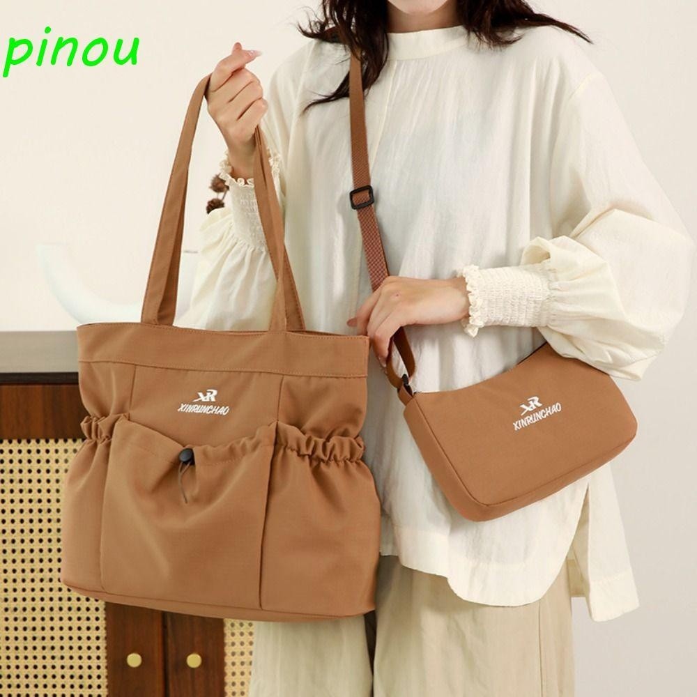 Daiqiyin Nylon Tote Bag Lightweight Eco Friendly Nylon Rope Casual Korean Style Portable Handbag Lar
