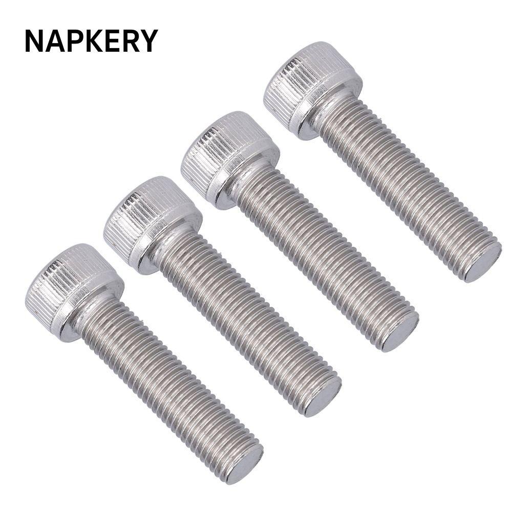 NAPKERY 4 Ổ cắm đầu nắp vít, Bu lông ổ cắm lục giác loại A2-70 bằng thép không gỉ, Kích thước sợi M1