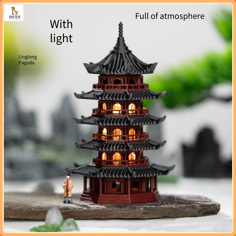 Bể cá cảnh quan / Trang trí hồ cá / Trang trí kiến trúc cổ đại Trung Quốc / Tám kho báu Linglong Pag