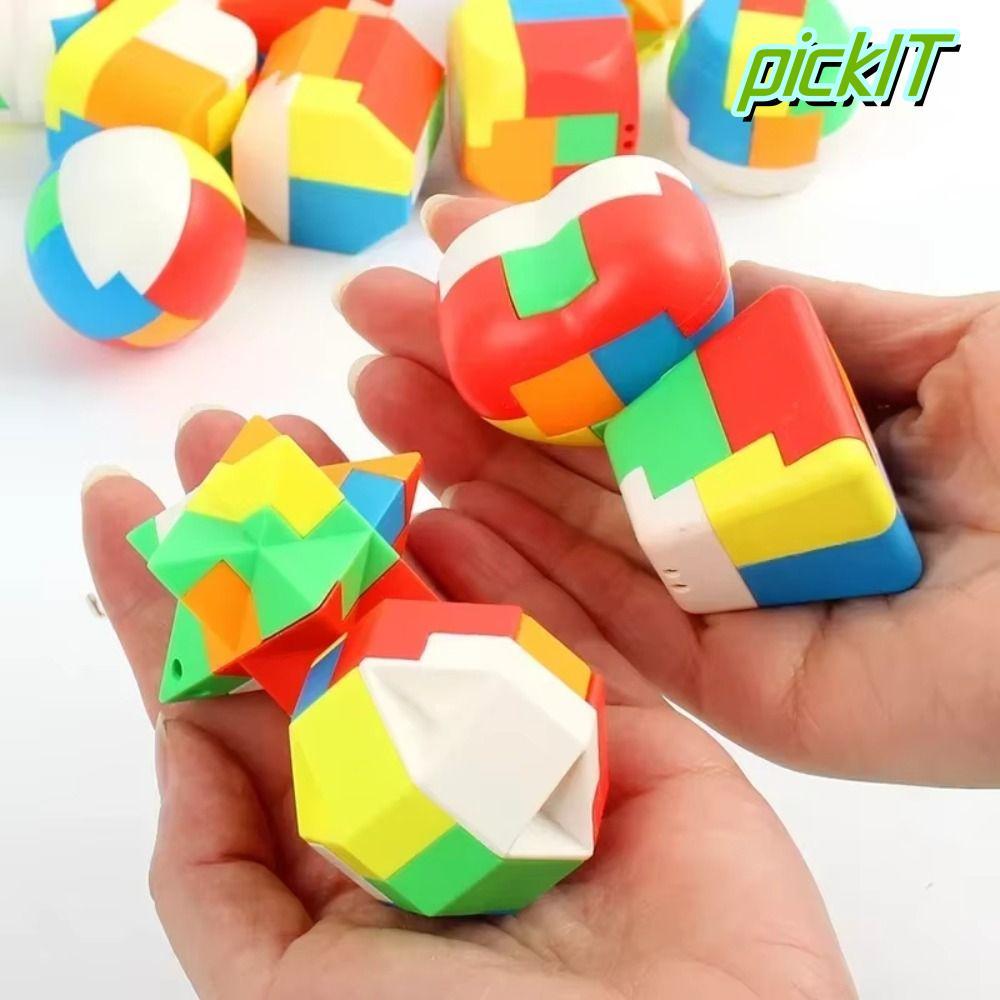 PICKIT Luban Xếp Hình Magic, Antistress Brain Teaser Trò Chơi Xếp Hình Luban Lock, Mini Nhựa Luban K