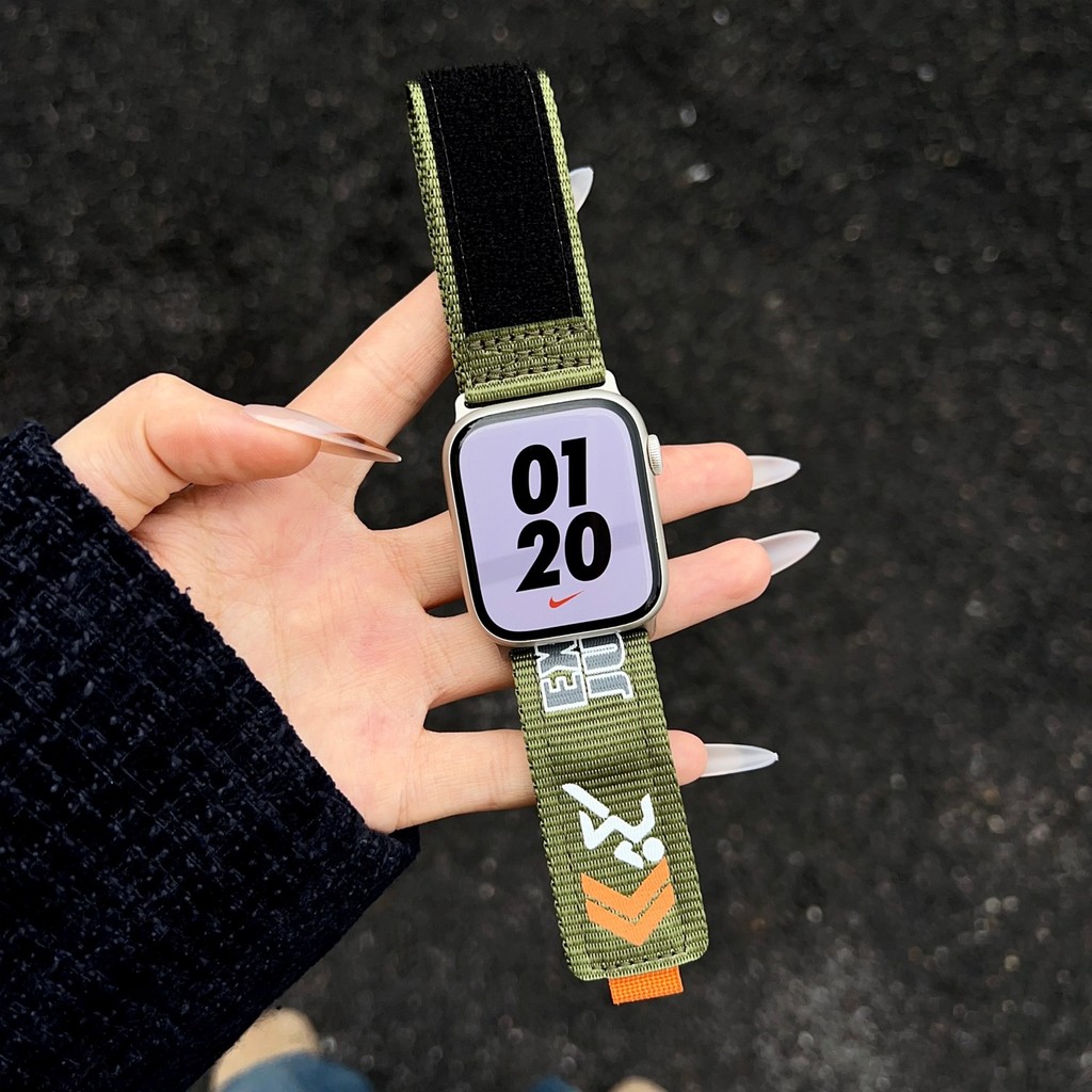 Dây đeo đồng hồ nylon mới,Dây đeo đồng hồ thoáng khí,cho Apple Watch Series S11 10 9 8 7 6 5 SE 46MM