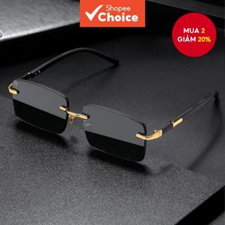 Kính râm thời trang không khung, sắc thái cắt viền màu thạch phong cách Châu Âu