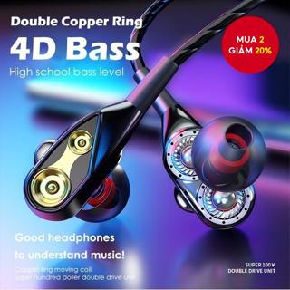 Tai nghe có dây 3,5mm 4d Bass Dây tóc cao Dual Est Reo Tai nghe có độ trung thực cao với tai nghe micrô