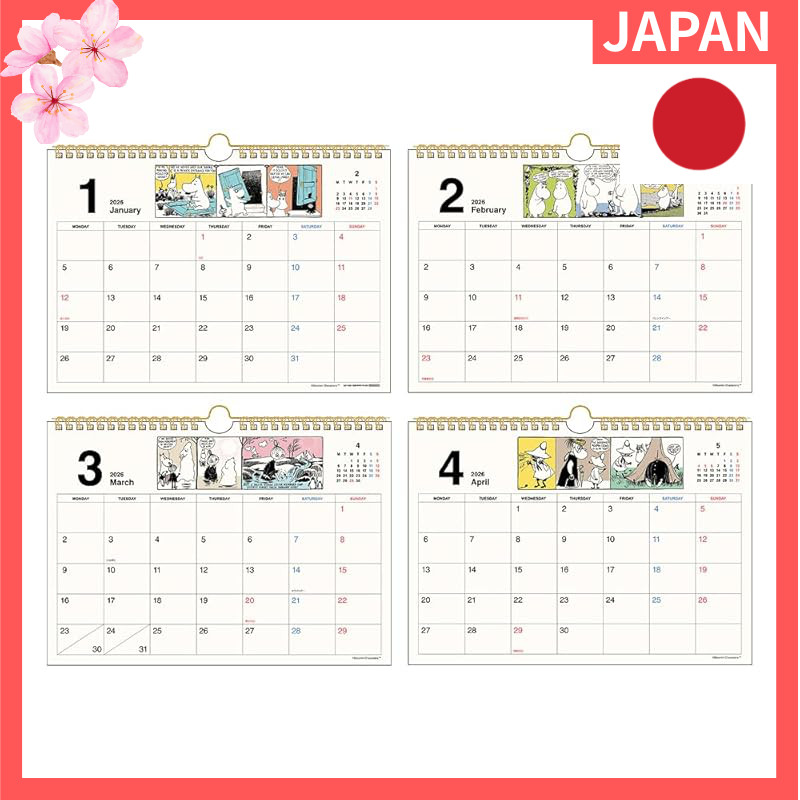 Sun-Star Stationery Moomin 2026 Wall Calendar Moomin S8521476【Direct from Japan】
