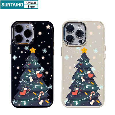 Ốp Điện Thoại Suntaiho Ngộ nghĩnh Dễ Thương Họa Tiết Cây Giáng Sinh Vui Vẻ Silicone Mềm Cao Cấp Vỏ Chống Sốc Cho iPhone 17 16 15 14 12 13 11 Pro Max IP 7 8 Plus Iphon X XS XR Xs Max