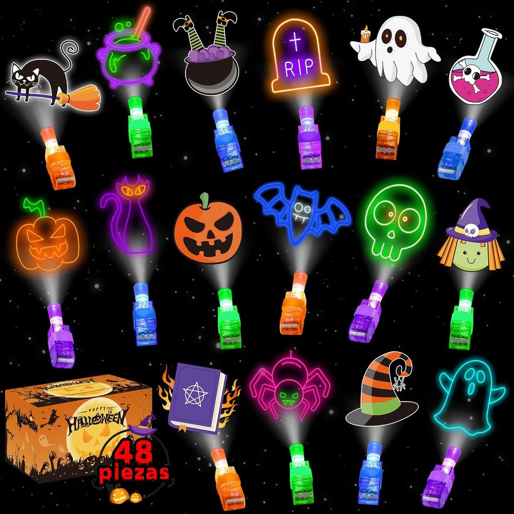 48 CÁI Halloween Neon chủ đề Đảng Ủng hộ-Đèn đeo ngón tay LED: Đồ chơi phát sáng trong bóng tối Số l